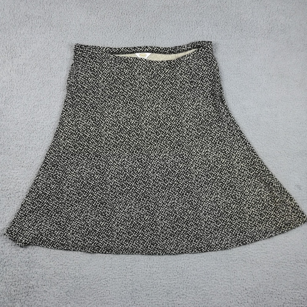 Talbots Womens Skirt A-Line Black Beige Textured Pattern Below Knee Plus 3X